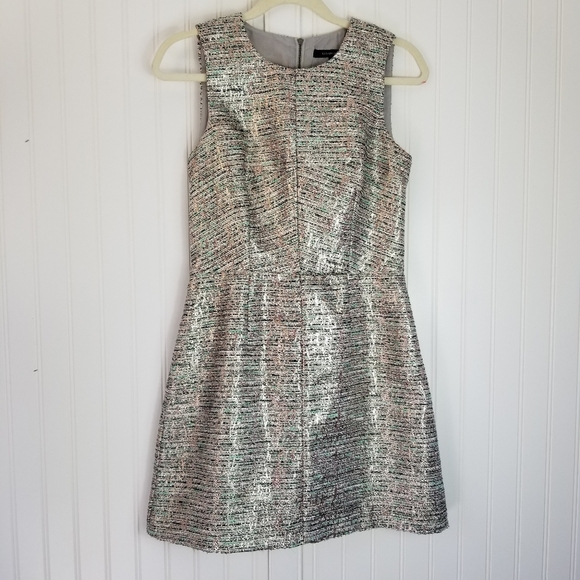 French Connection Metallic Sunlight Mini Dress. - Picture 1 of 7